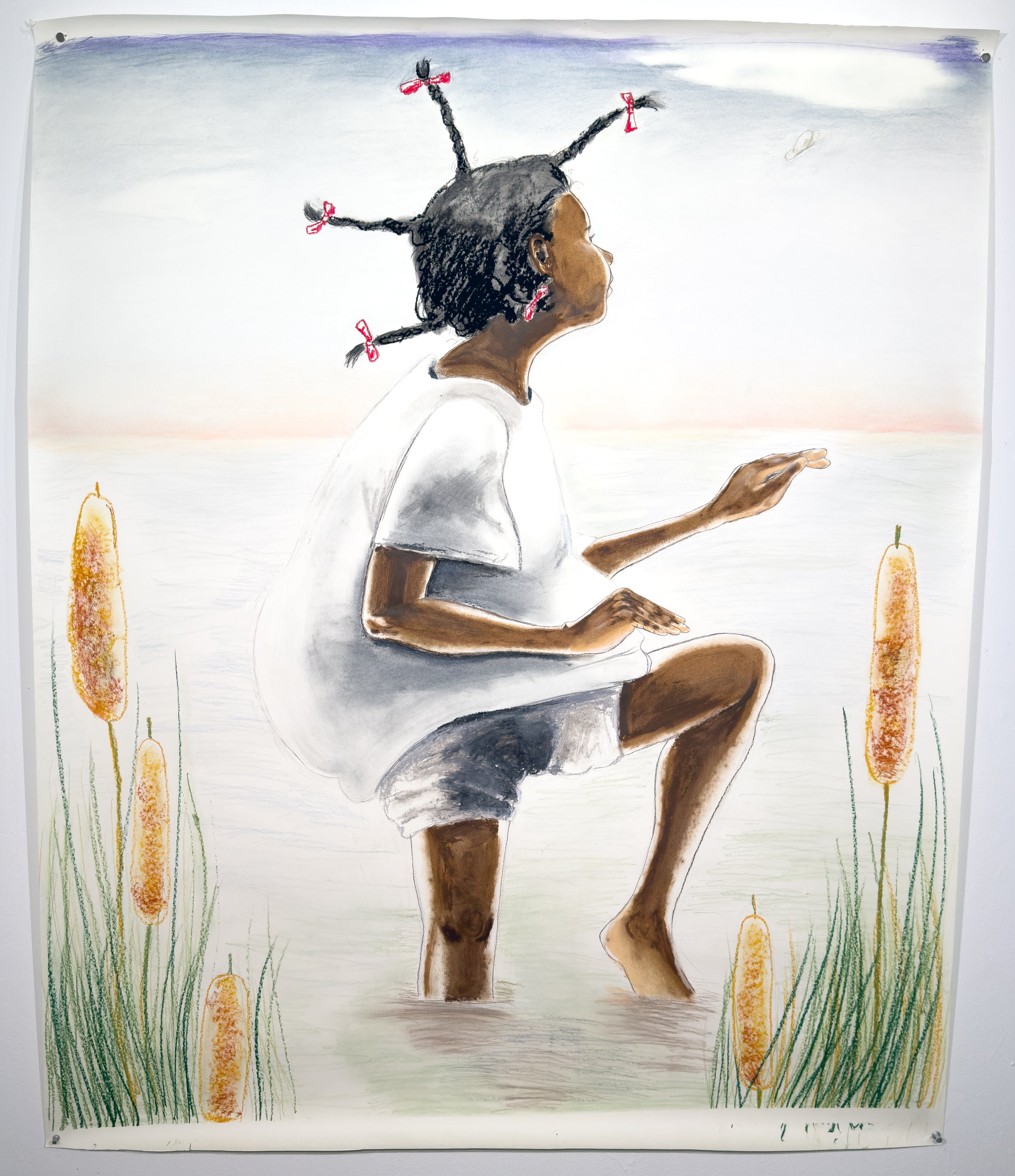 In the horizon is something worth living for or Pickaninny frolics in the lake, 2026

Oil pastel, graphite, colored pencil and pastel pencil