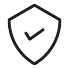 Shield with a checkmark in the center
