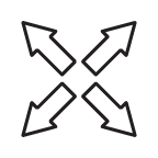 A black icon of four arrows pointing outward in four directions.