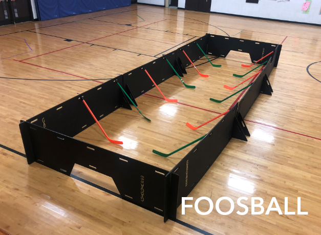 GagaXP panels used in a foosball configuration