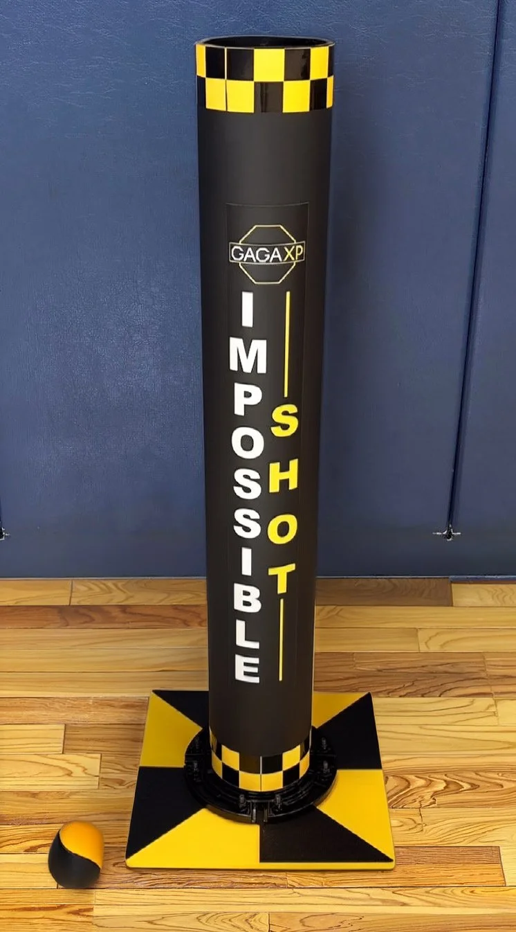 Black and Yellow GagaXP branded Impossible Shot game