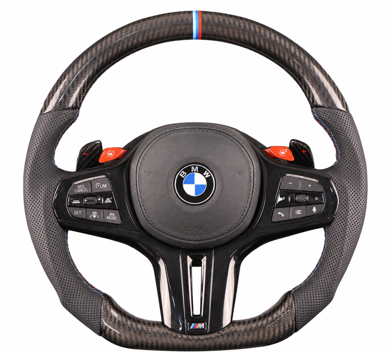 BMW M-Style Carbon Fiber Steering Wheel with Paddle Shifts (G) 8