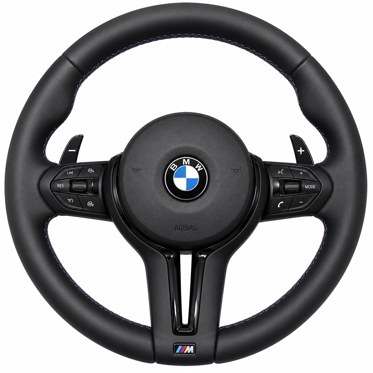 BMW M-Sport All-Black Steering Wheel with Paddle Shifts (Style 2)
