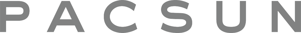 PACSUN logo in black bold letters on a blue background