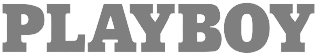 "PLAYBOY" in bold black text on white background