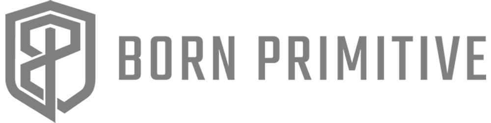 Born Primitive logo featuring stylized initials within a shield and bold text.