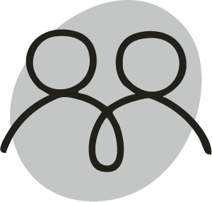 Icon of two people standing side by side, connected at the shoulders.