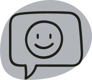 Speech bubble with a smile representing communication and positive expression