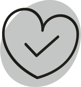 Heart icon representing care and emotional support