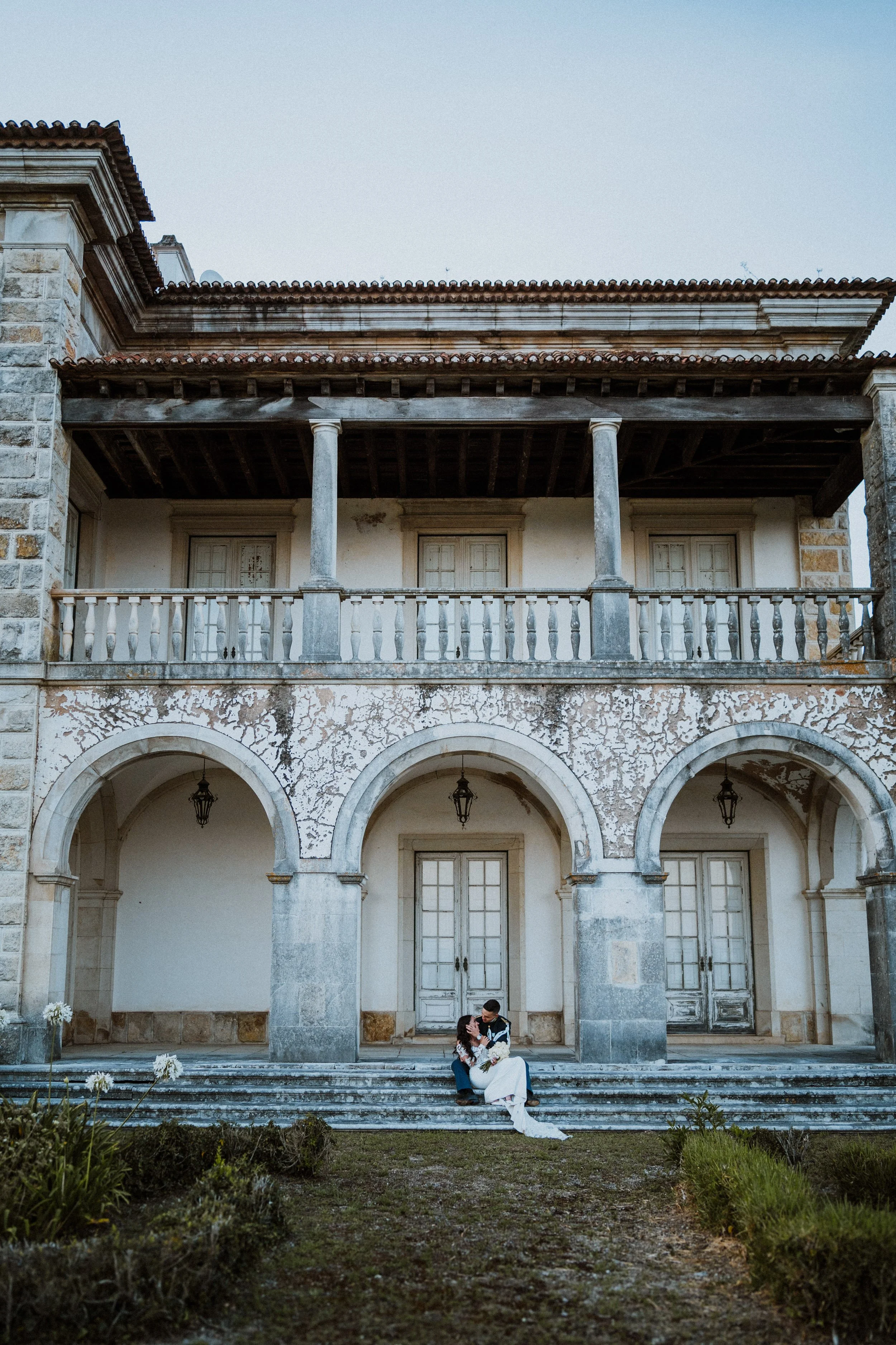 Elegant Portuguese wedding venue with historic architecture and classic façade