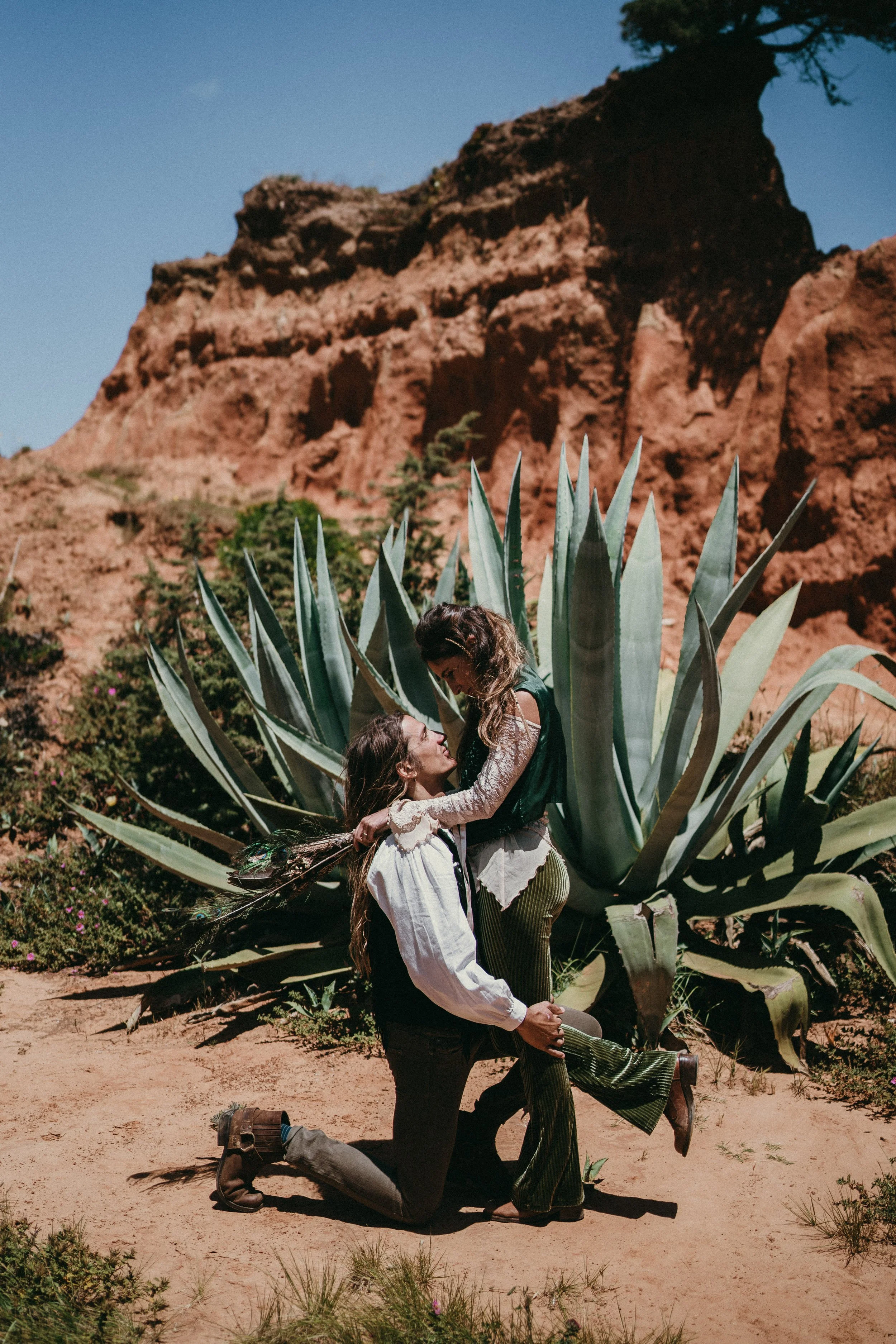 Adventure elopement ceremony in Ericeira Portugal on dramatic coastal cliffs