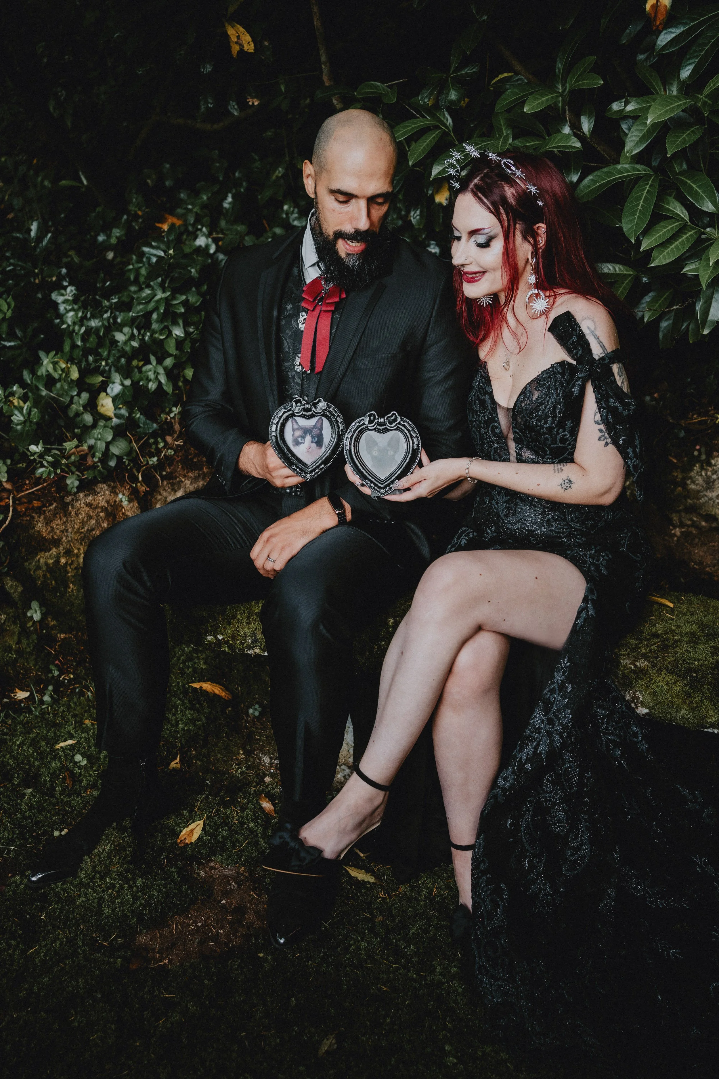 Elegant couple portrait during intimate destination elopement in Portugal
