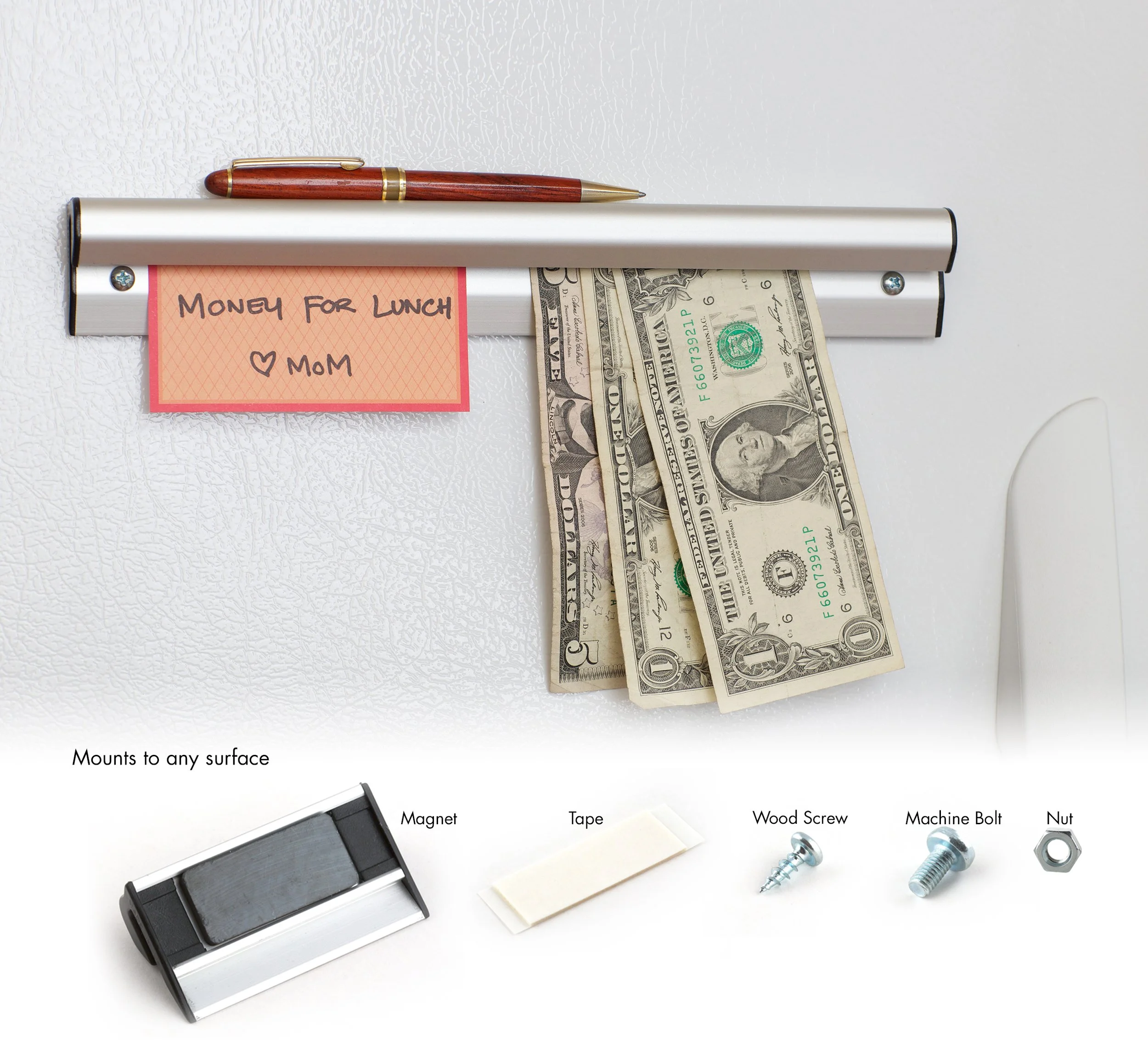 Clip Strip Magnetic Note & Paper Holder
