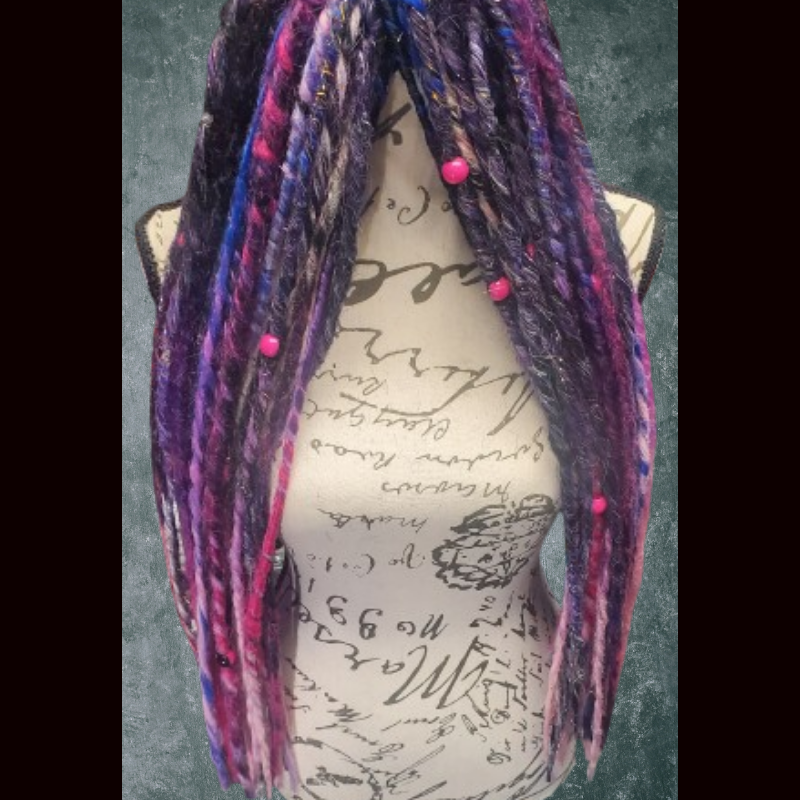 UV Reactive "Royal Ruckus" Dread Pigtails