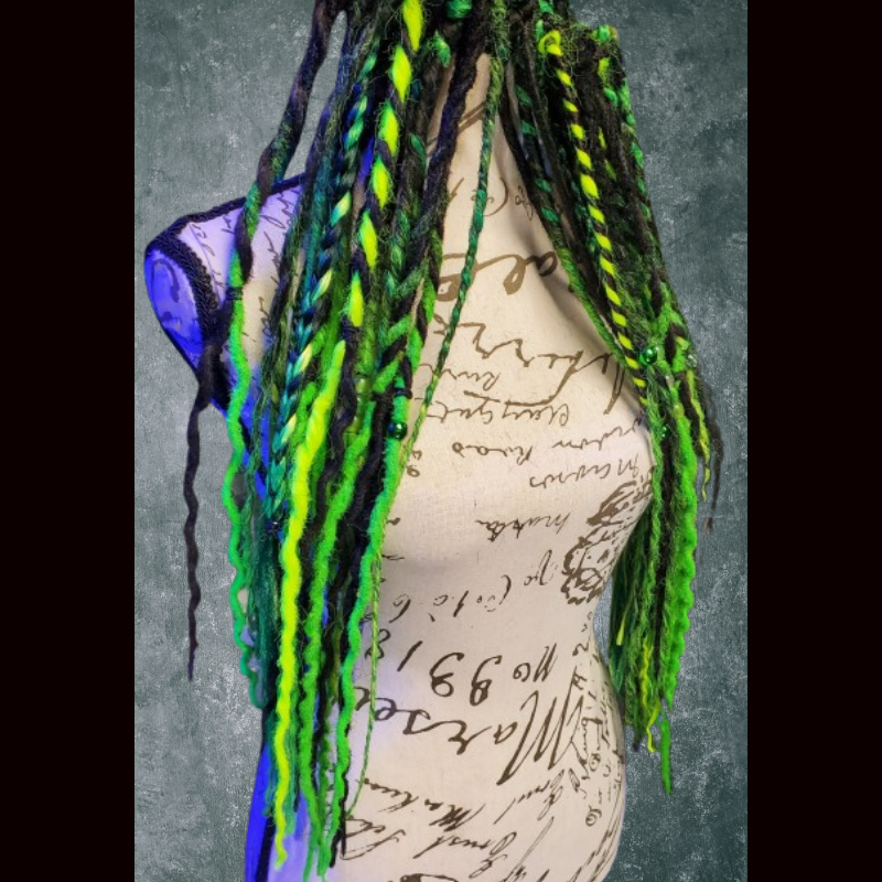 *UV Reactive * 'Split Personality' Dread Pigtails