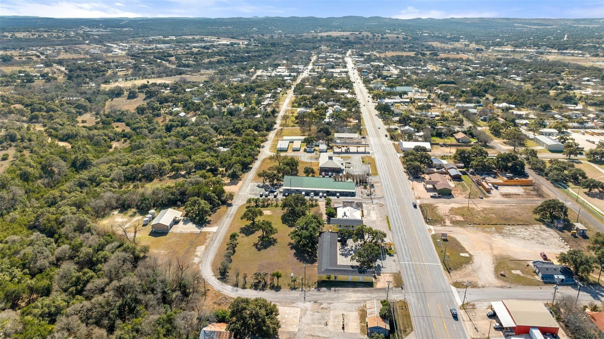 Another aerial view of our motel facing South 281. 