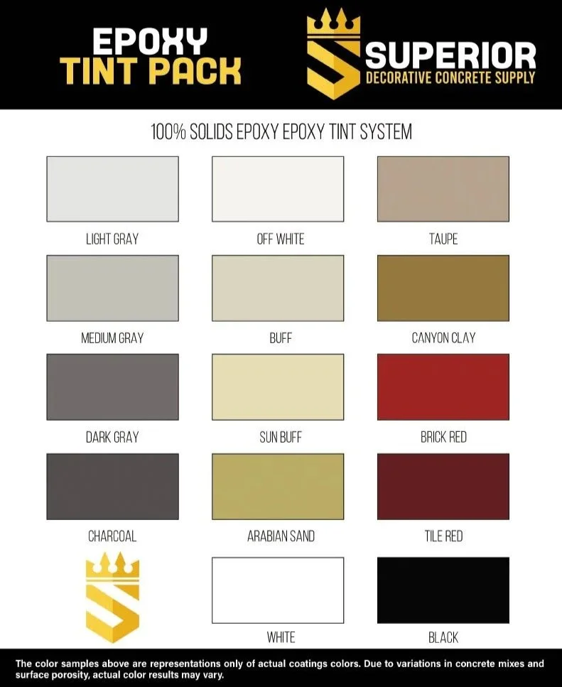 Epoxy Color Chart Selection
