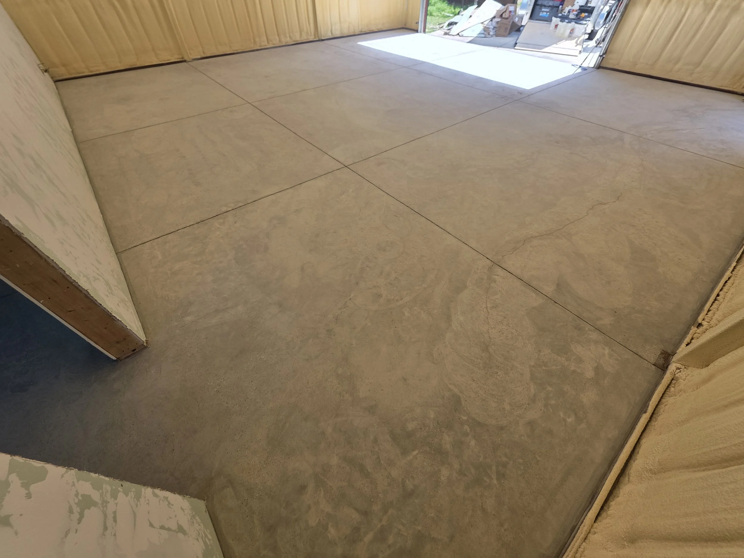 1 - Concrete has been thoroughly ground and patched from any imperfections