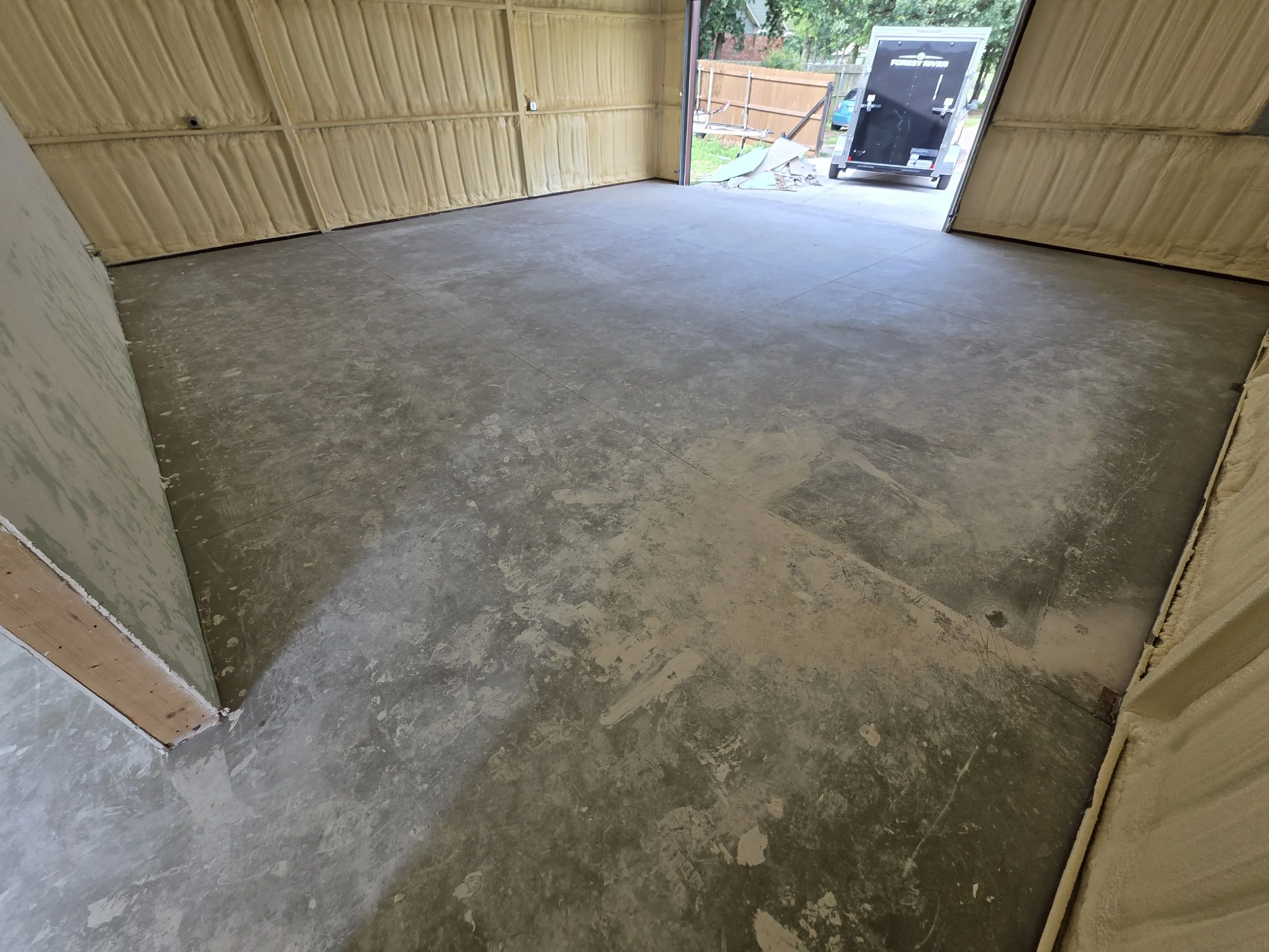 This concrete foundation was poured 6 months ago and already needs a deep cleaning.