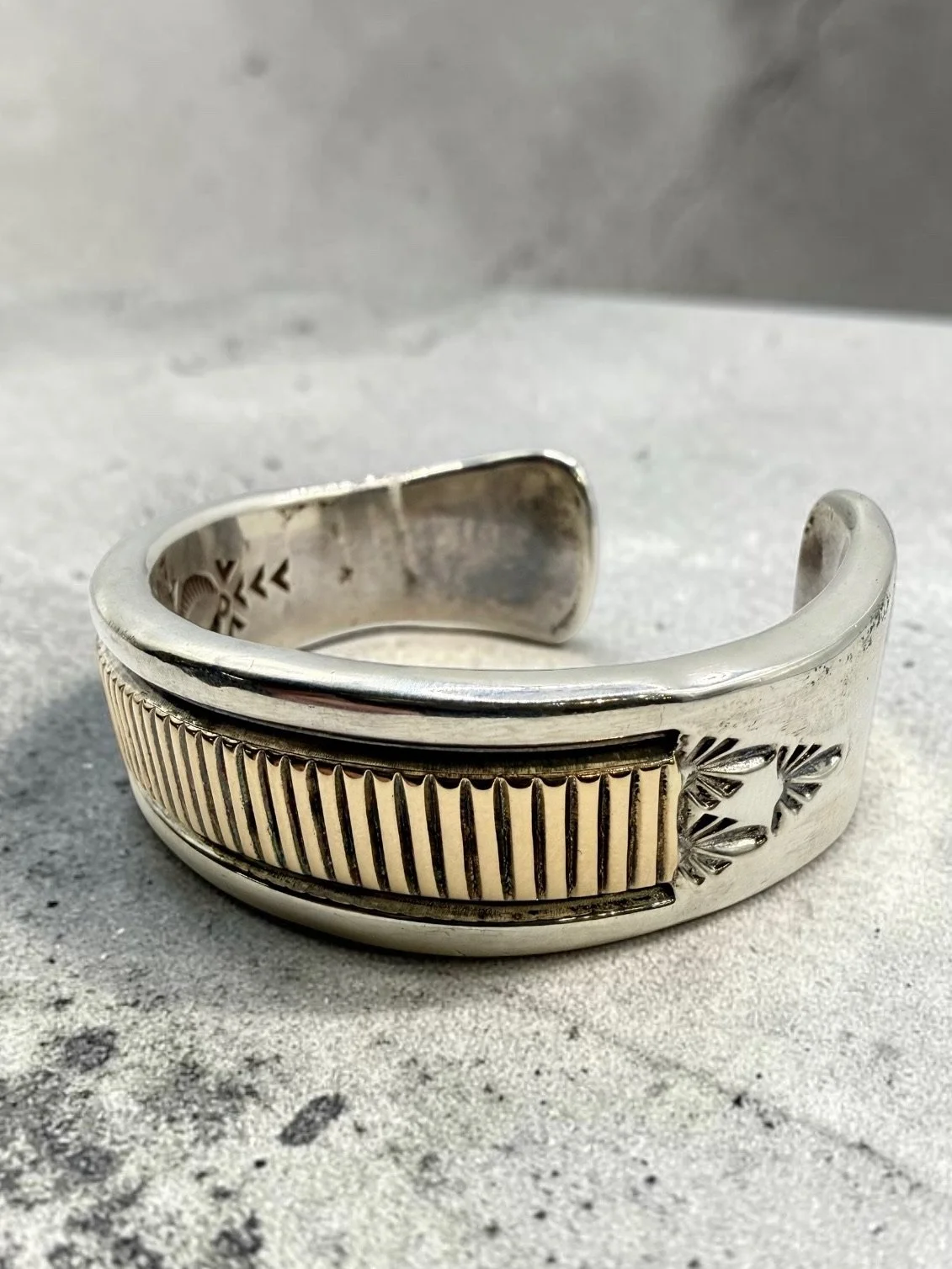 Sterling Silver & 14K Yellow Gold Cuff Bracelet