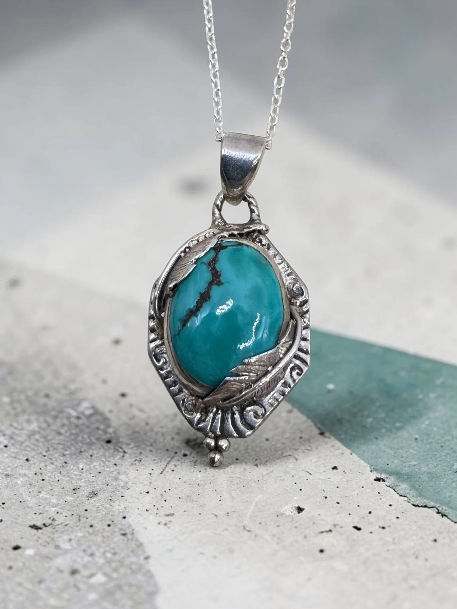 Turquoise Statement Pendant Necklace