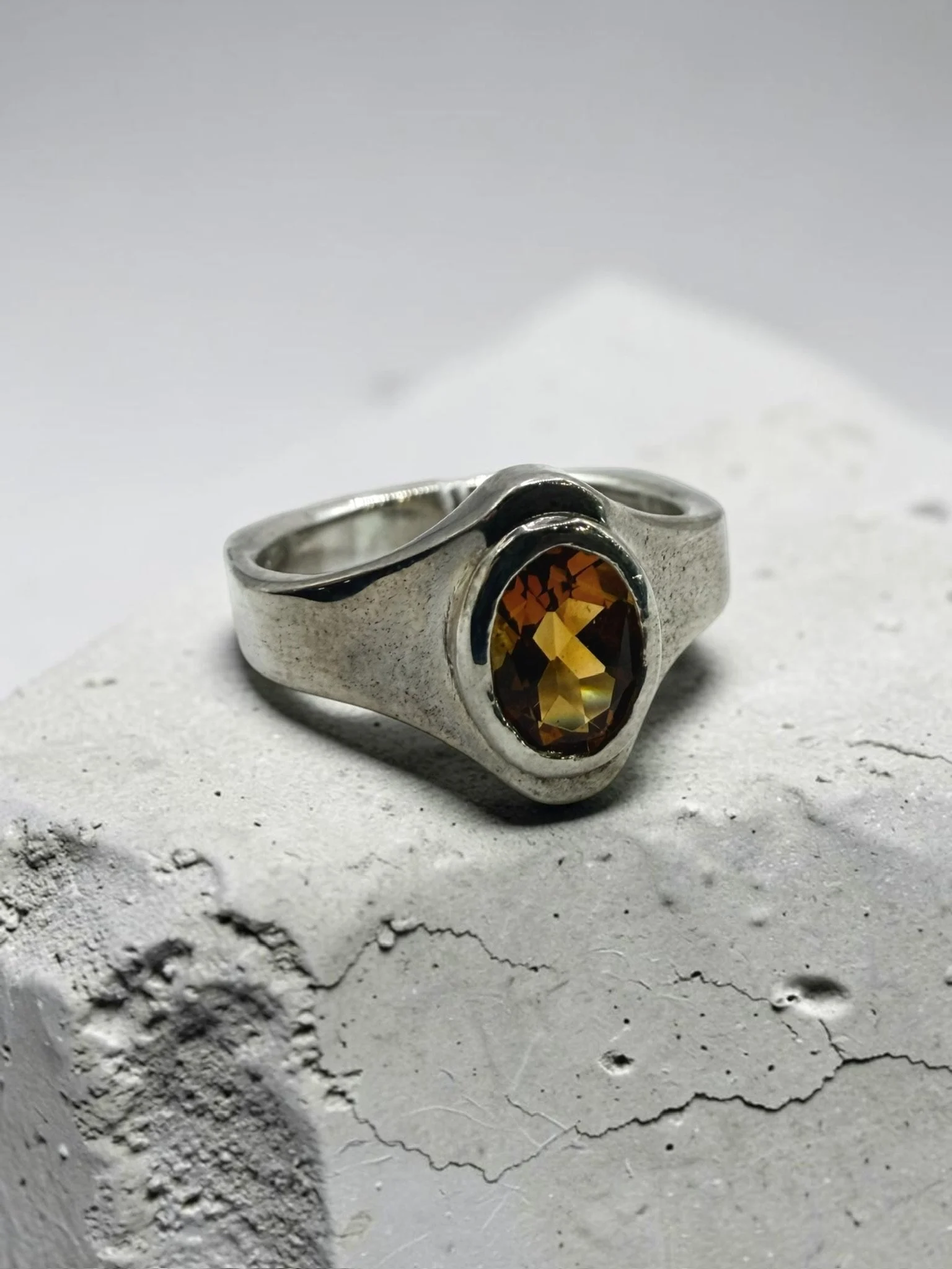 Handcrafted Citrine Sterling Silver Ring