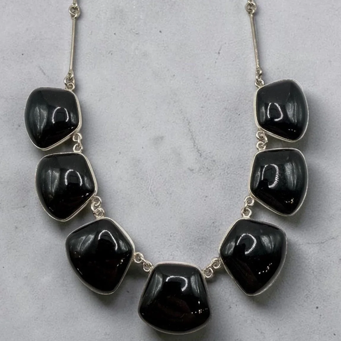 Handcrafted Black Jade Statement Necklace