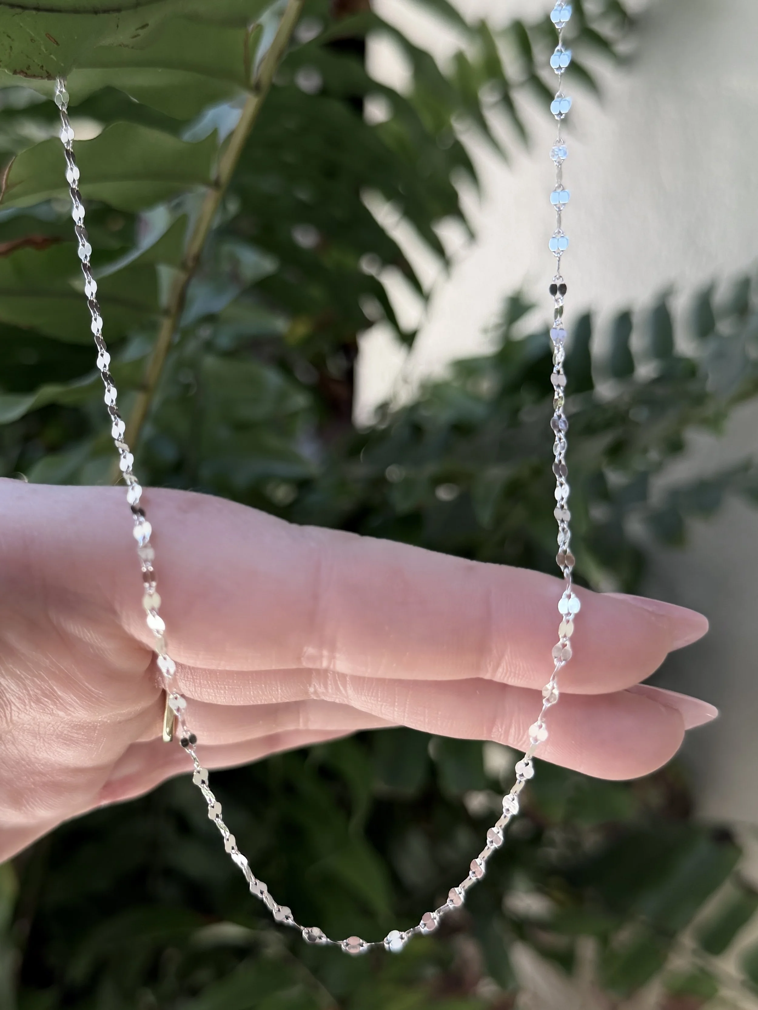 Coffee sterling silver chain