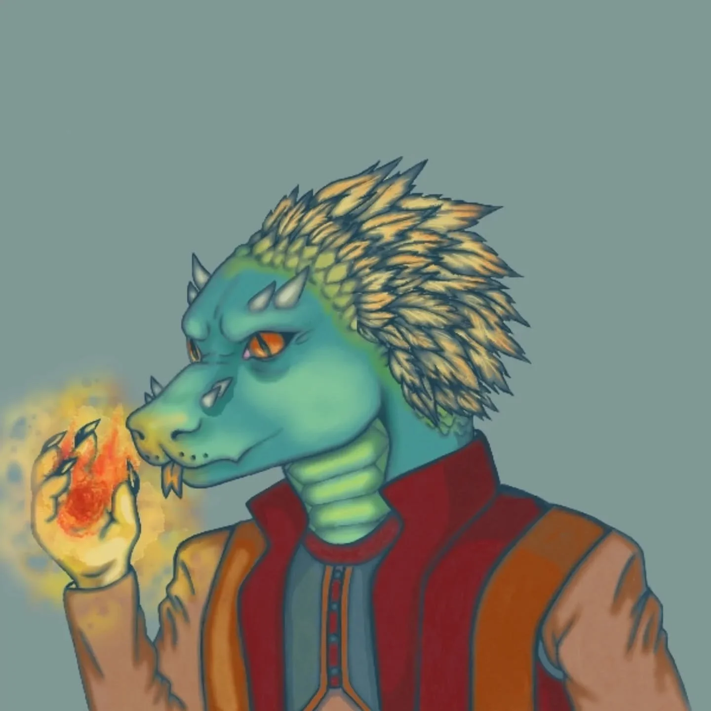 Hunni Here, with anaother ThistleForgeCo. Original charecter! This is a Homebrew turned Rogue Wizard, School of Evocation, Yuang Ti/Aarokocra Hybrid. I received the inspo from a dnd class and race randomizer so I could practice variety with my charac