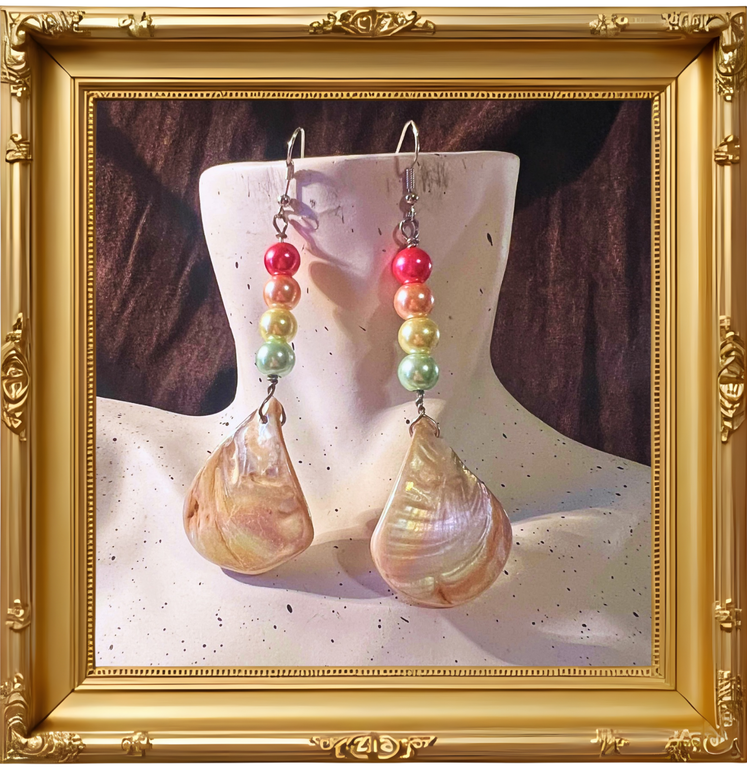 "Irridecent sunrise" dangle earrings