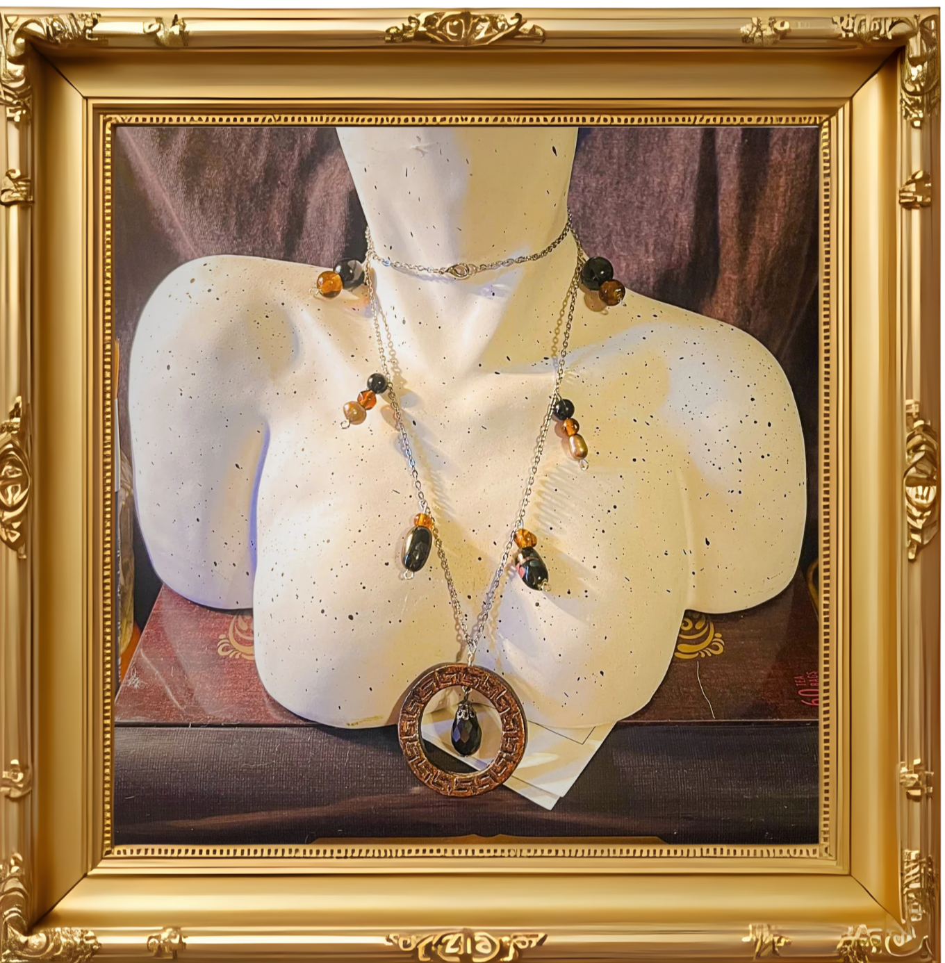 "Amber Beetles" necklace