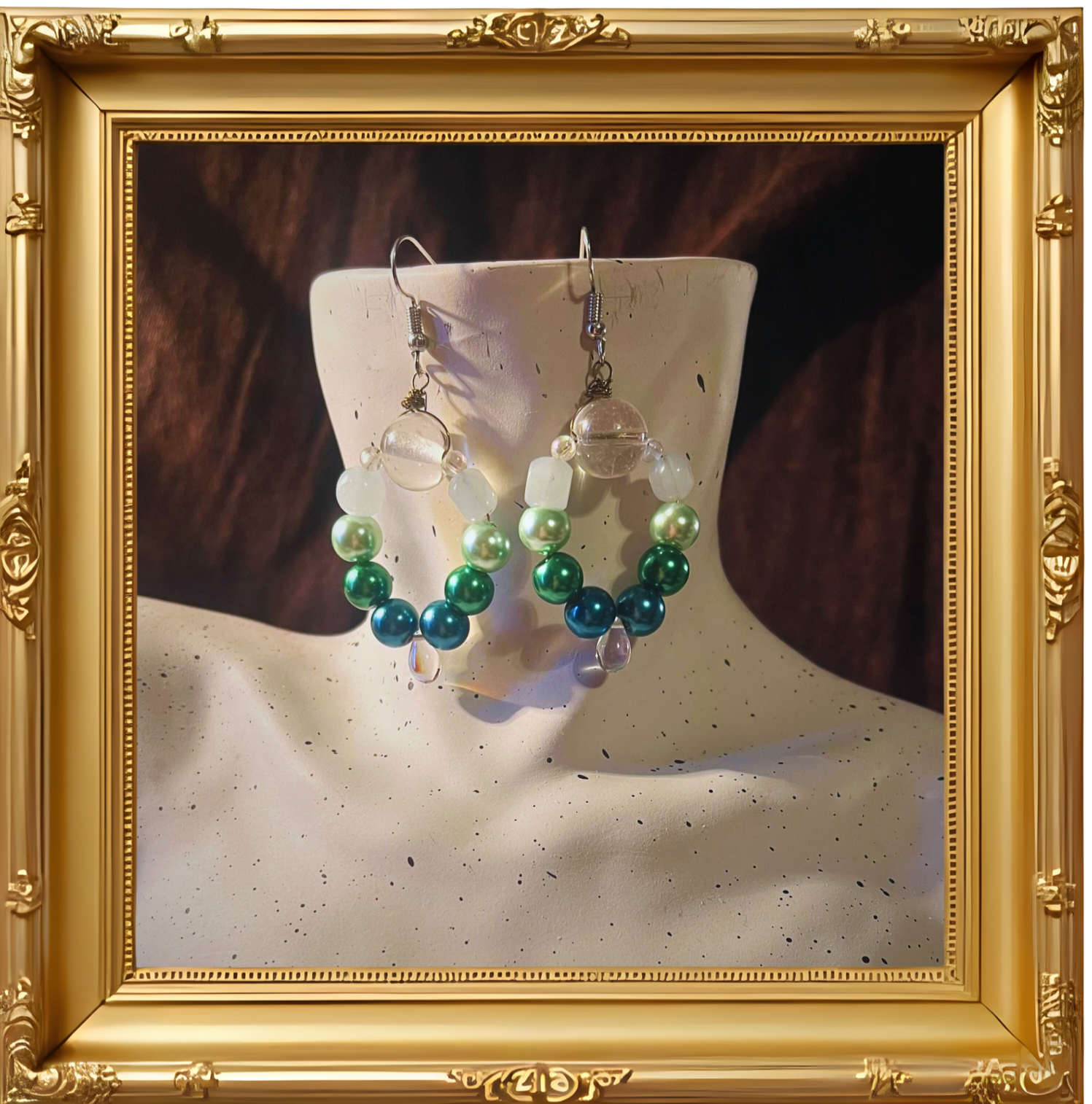 "Monstera" dangle earrings