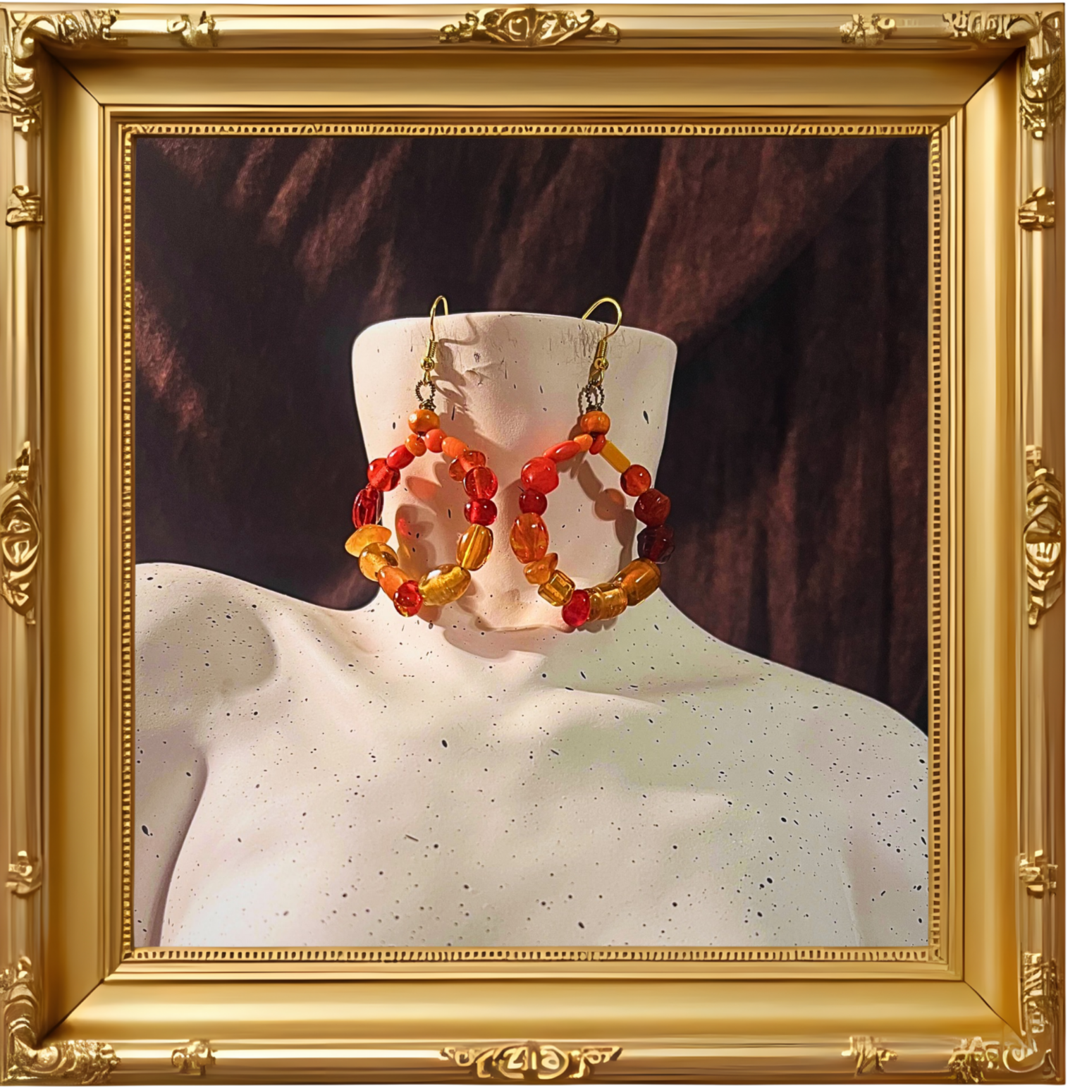 "Rings of Fire" dangle earrings