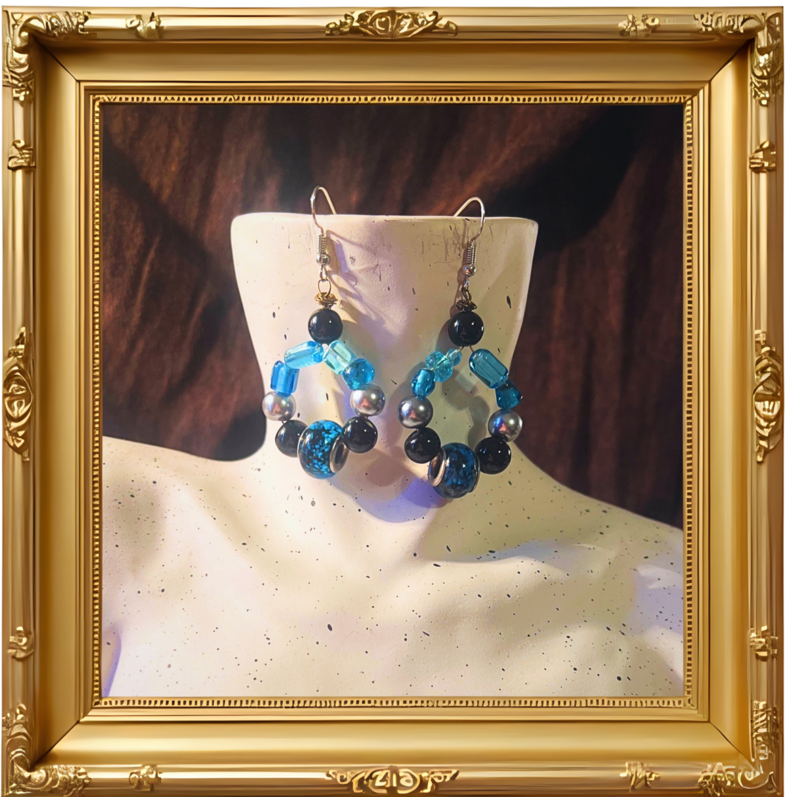 "Marianas Trench" dangle earrings
