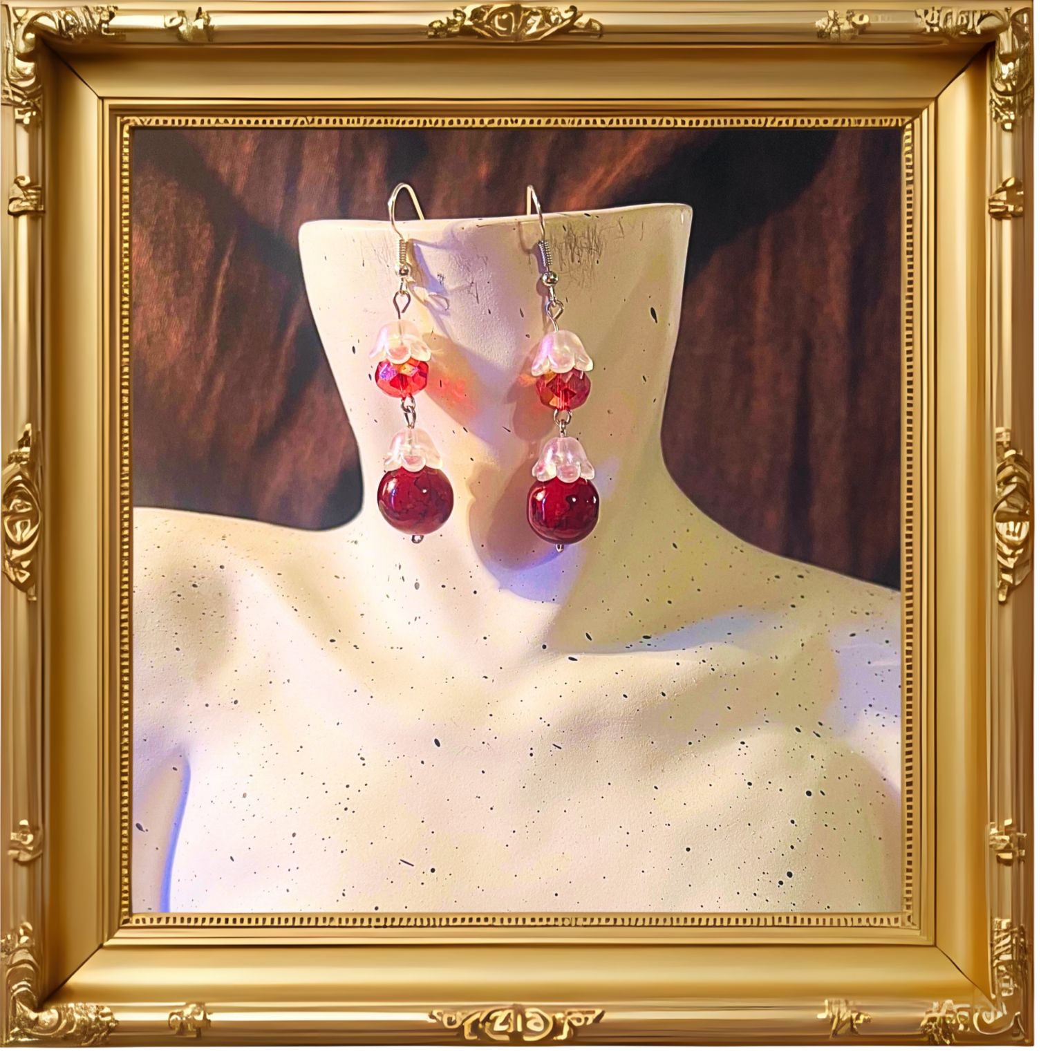 "Berries'n'Cream" dangle earrings