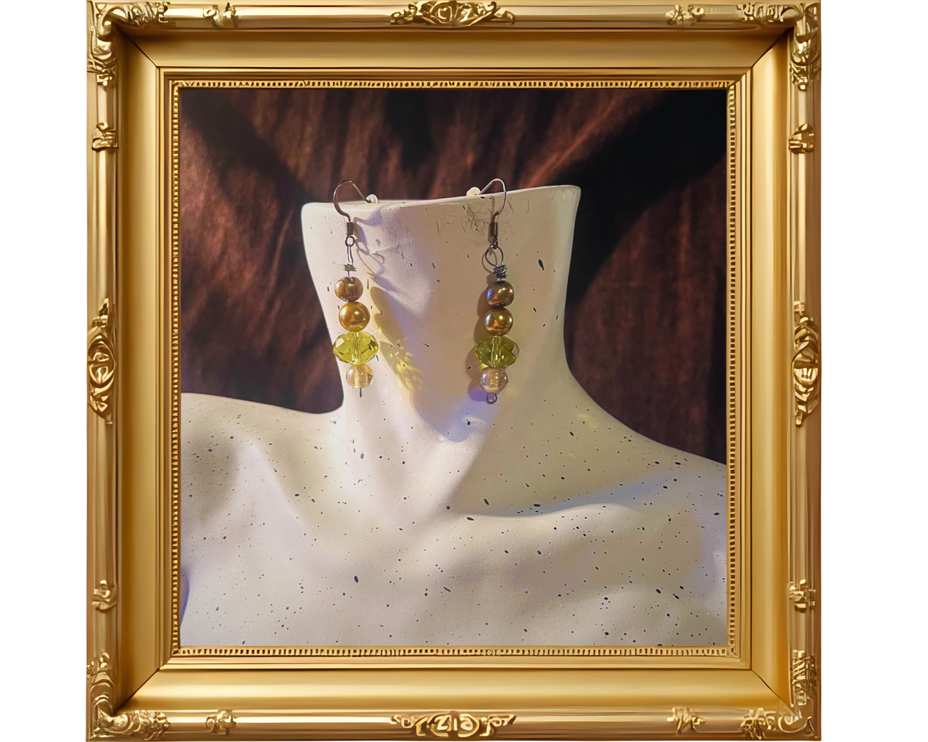 "White wine" dangle earrings