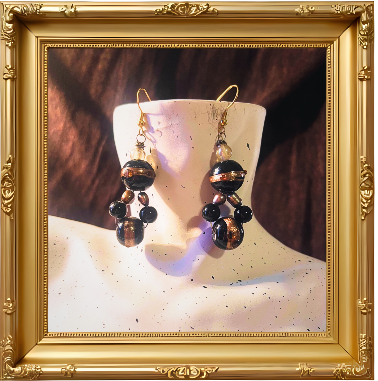 "Babylon Bronze" dangle earrings