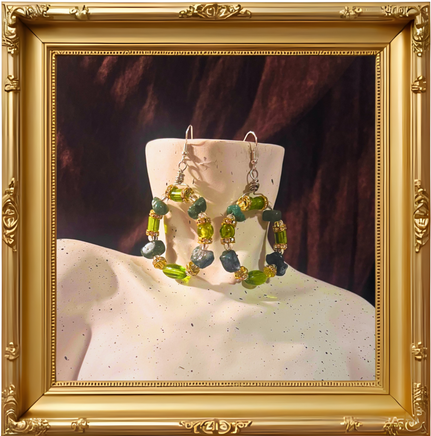 "Green Goddess" dangle earrings
