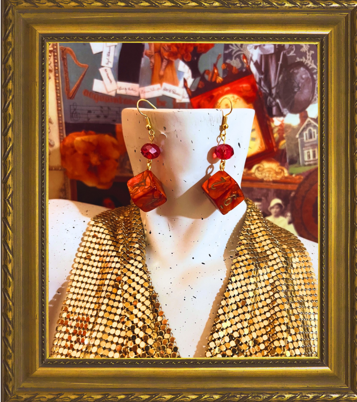 "Fire Starter" dice earrings