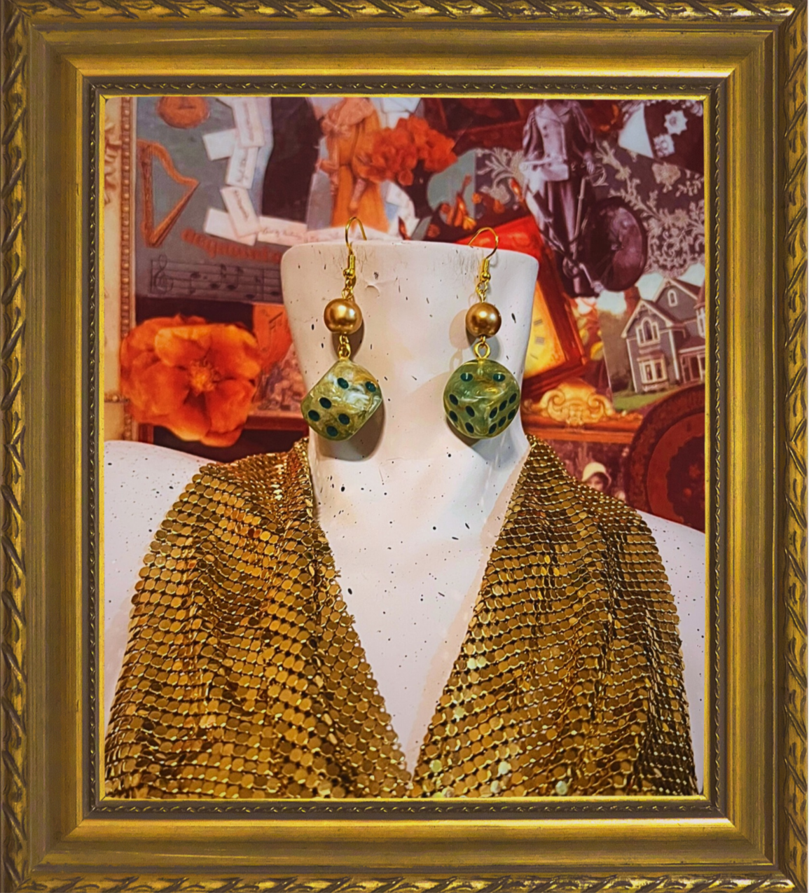 "Evergold" dice earrings