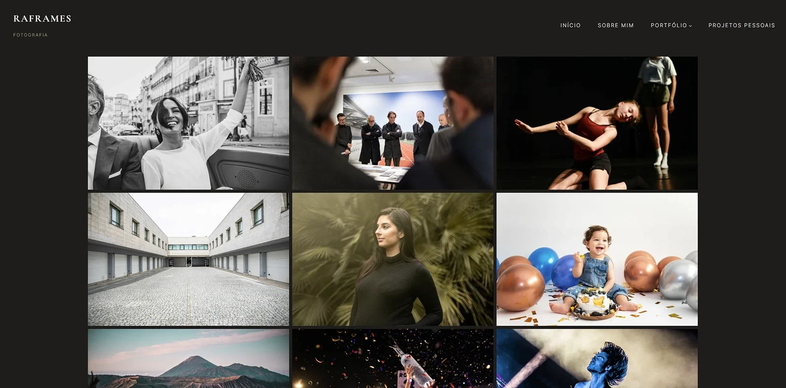 Site multi-página organizado por categorias para exibir o teu portfólio de forma moderna, rápida e visualmente impactante.