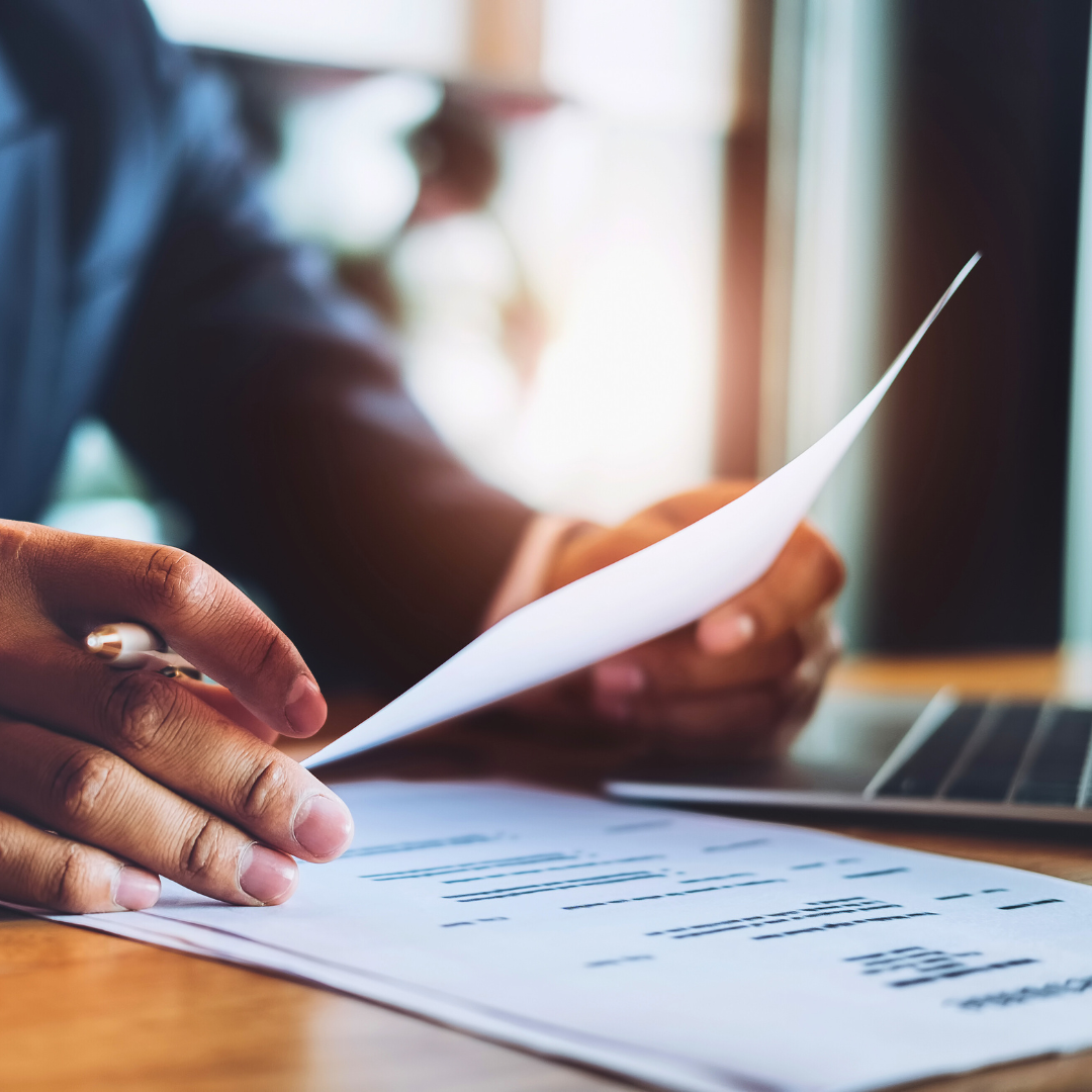 A client looking at a resume.