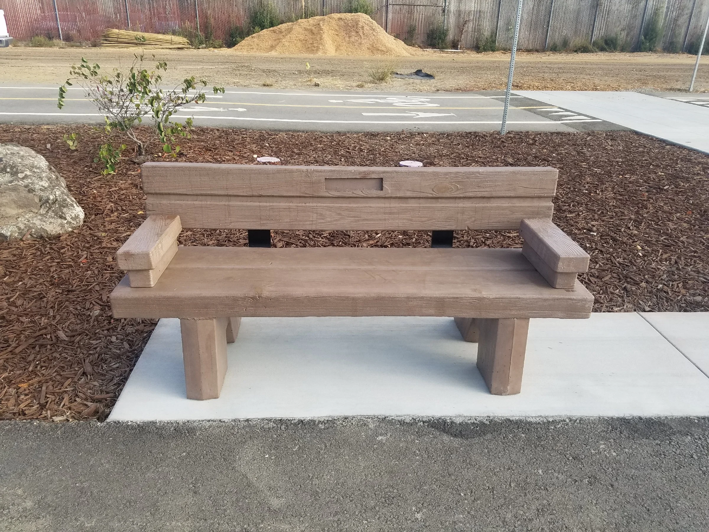 #427 - Timber bench with back