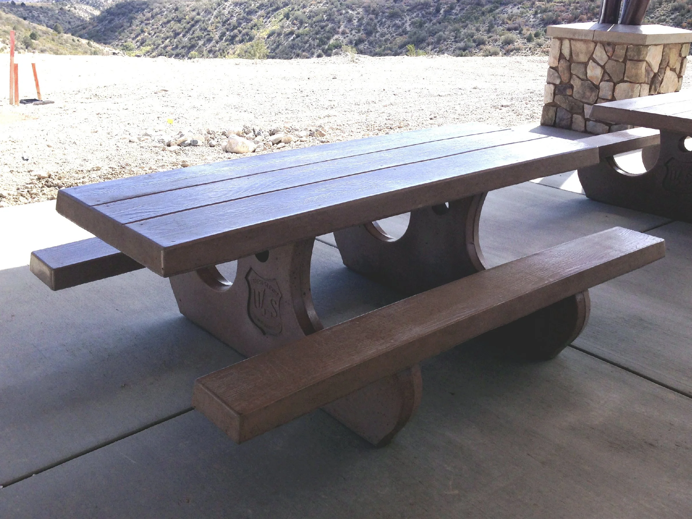 #104S - 92" Picnic Tables, Woodgrain Top/Seats