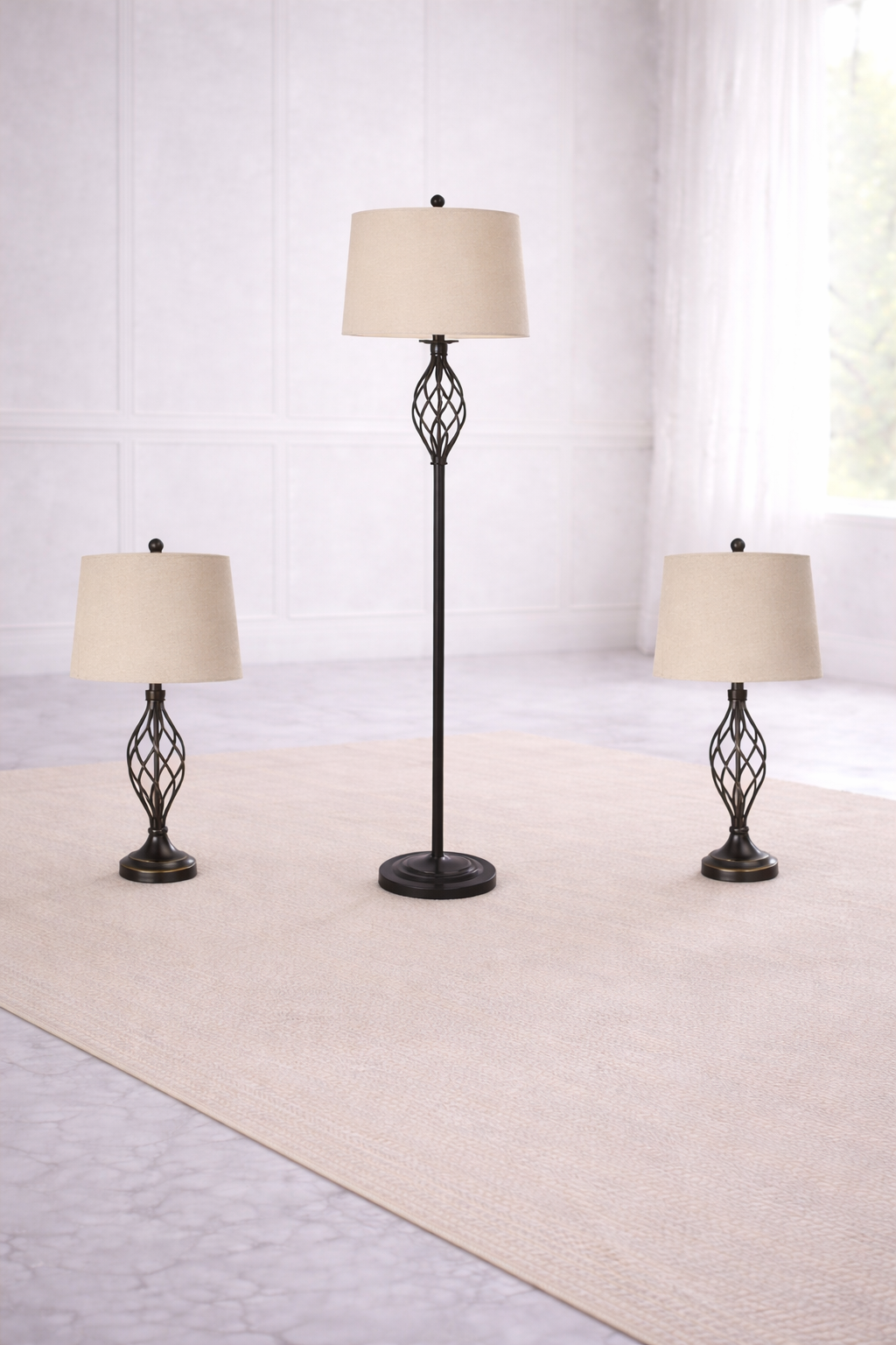 Lamp Set of 3 Black - Rental