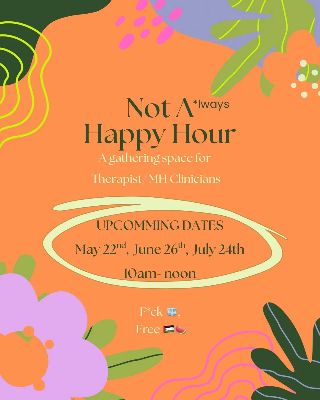 Looking forward to seeing everyone this summer!
This Friday will be very casual if you would like to pop in, hang out, chat, co-work. 

The rest of the summer we will be meeting only 1x a month with openness to gather more if needed/ desired. 

This 