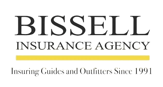 Bissell Insurance Agency logo with a yellow line underneath and additional text.