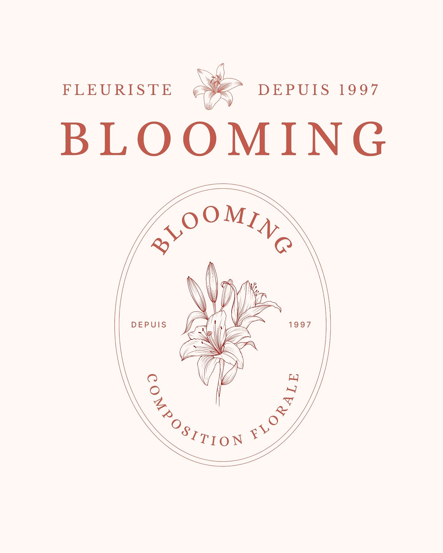 ✨🌸 Identit&eacute; visuelle raffin&eacute;e pour Blooming 🌸✨
 Chaque d&eacute;tail a &eacute;t&eacute; pens&eacute; pour refl&eacute;ter l&rsquo;authenticit&eacute; et l&rsquo;expertise de cette maison florale depuis 1997.

🔹 Logo sur-mesure 🔹 Pa