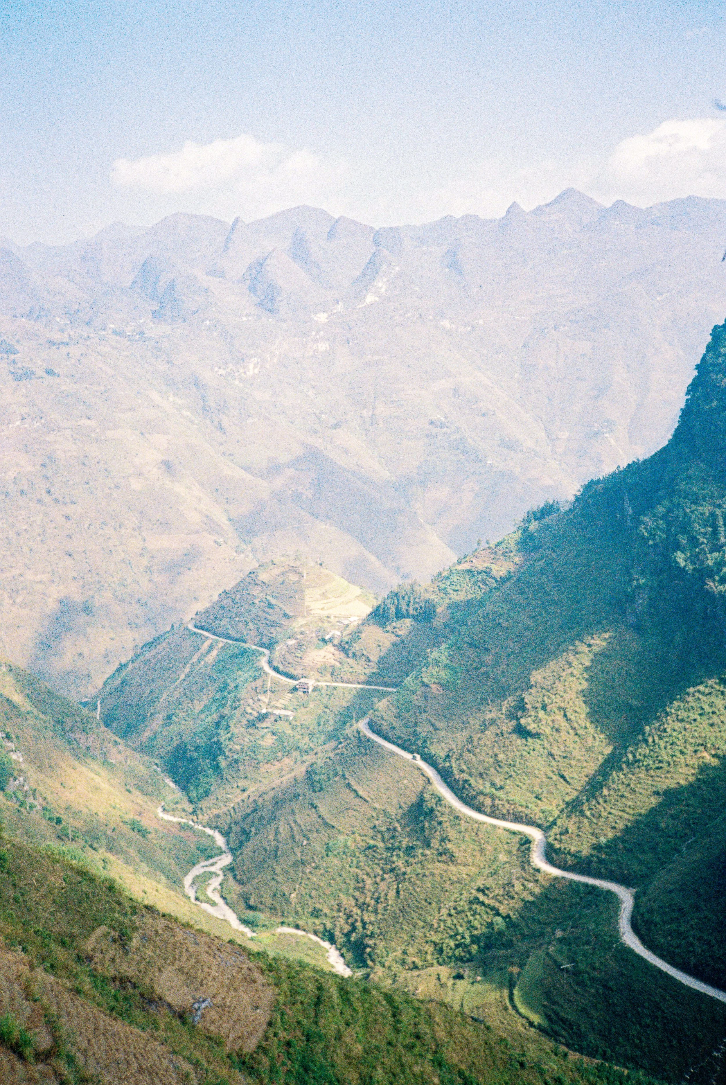 The hazy mountains of the north in Vietnam