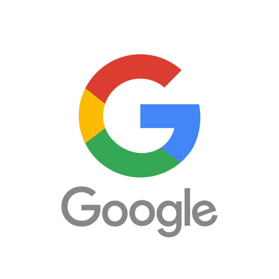 Google logo with colorful letter 'G' and the word 'Google' in gray